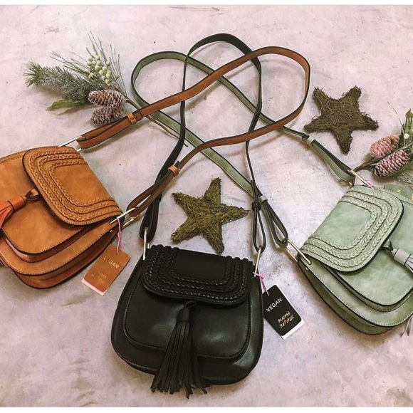 Handbags - Tan Braided Crossbody Bag
